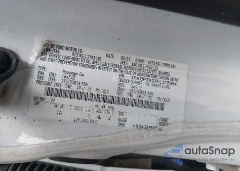 2015 Ford Focus Se z USA, uszkodzony, nr VIN 1FADP3K23FL275954